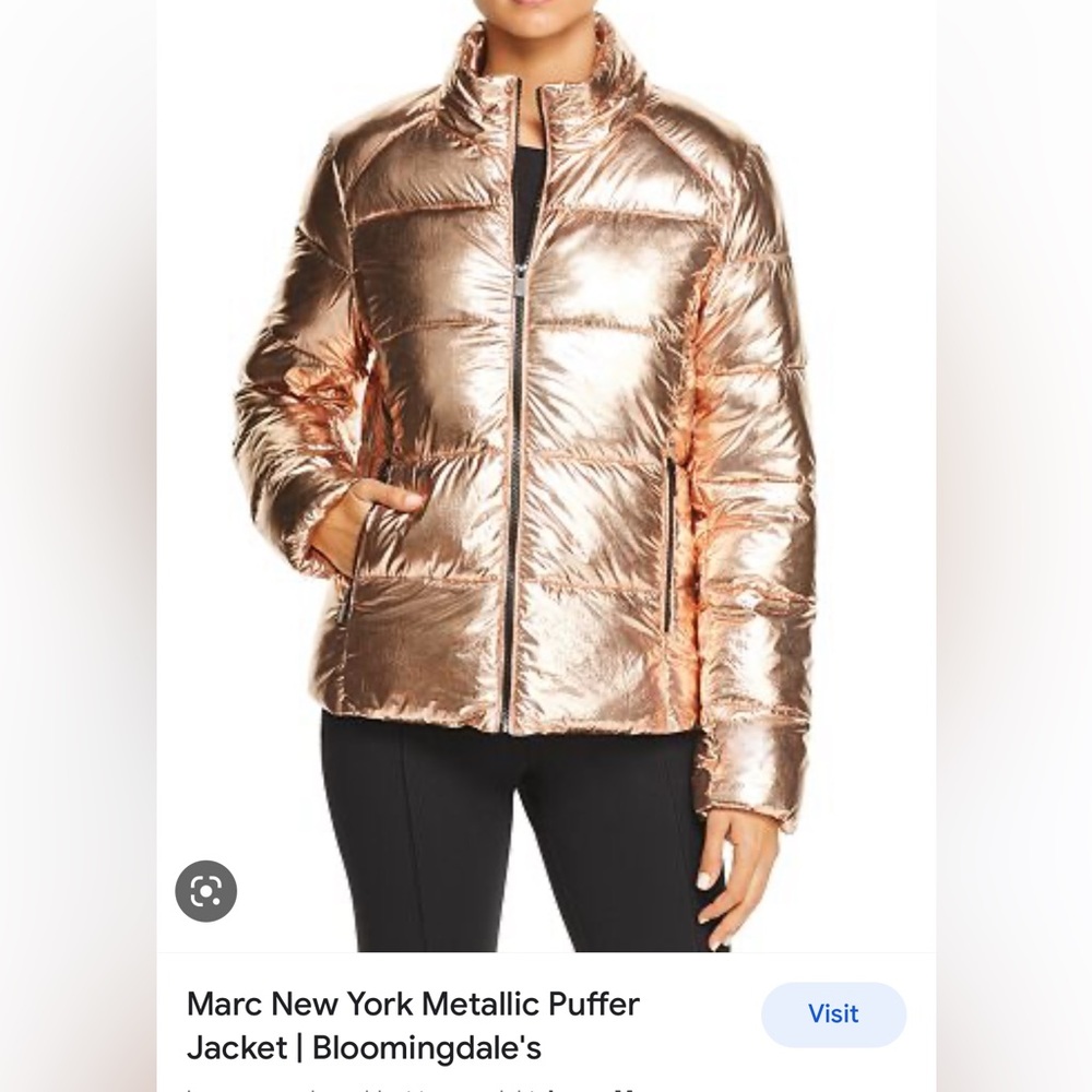 MARC NYC Metallic Puffer Jacket